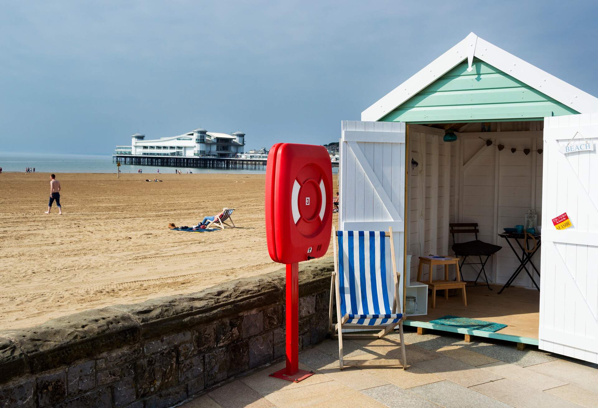 A little beach hut on the promenade of Weston-Super-Mare beach